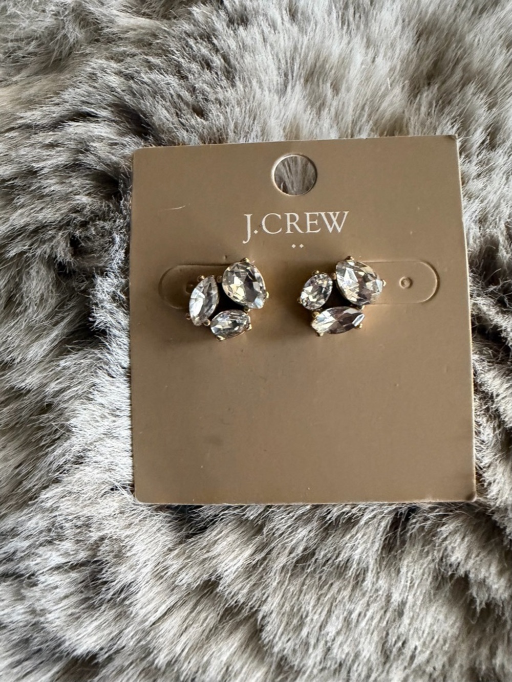J. Crew Clear Crystal Cluster Stud Earrings